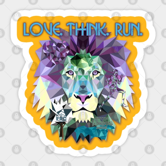 Love. Think. Run. Sticker by Fanthropy Running Clubs